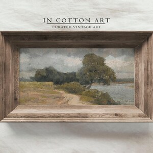 Vintage Panoramic Art Print / Rustic Landscape Painting Above Bed PRINTABLE / Summer Wall Decor DIGITAL Download InCottonArt | P178 image 3