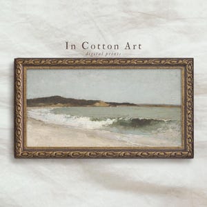 Panorama Meer Landschaft Art Print / Über Bett Küsten Gemälde / schmales Kunstwerk zum selbst ausdrucken