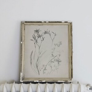 Botanical minimalist sketch print, Wildflower sketch, Vintage farm sketch, Botanical farmhouse sketch, Sketch plant minimalist, Dainty print image 7