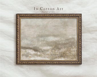 Abstract Muted Painting / Neutral Vintage Landscape PRINTABLE / Digital Downloadable