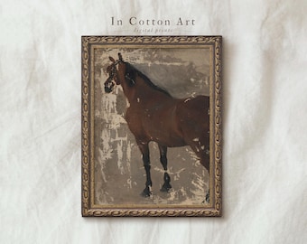 Farmhouse Equestrian Wall Art PRINTABLE / Antique Horse Art Print / Downloadable Digital | P48
