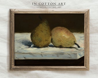 Vintage Moody Kitchen Print / Still Life Fruit Painting PRINTABLE / Rustic Farmhouse Decor Digital | P75