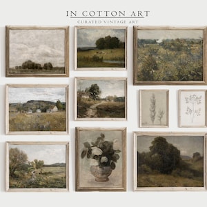 AFDRUKBARE landschap landschap olieverfschilderijen / woonkamer decor / vintage Franse landgalerij muurkunst SET / verzameling van 10 prenten | S14