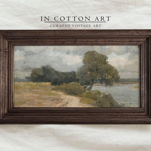Vintage Panoramic Art Print / Rustic Landscape Painting Above Bed PRINTABLE / Summer Wall Decor DIGITAL Download InCottonArt | P178 image 4