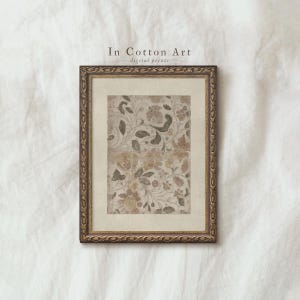 Neutral Vintage Flower Painting / Muted Botanical Pattern Wall Art PRINTABLE / Rustic Antique Print | P97