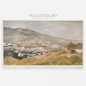 Samsung Frame TV Art / Vintage Seaside Landscape Painting DIGITAL Download | TV43