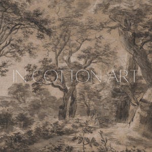 Vintage Moody Woodland Landscape SET OF 2 / Rustic Dark Art Print ...
