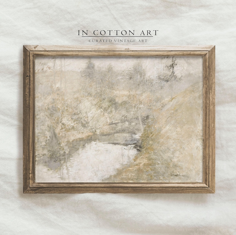 Abstract Neutral Painting PRINTABLE / Vintage Tonal Art Print / Rustic Wall Art Digital Download | P1 image 3