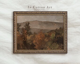 Antique Country Painting / Forest Wall Art Digital PRINTABLE / Mountain Landscape Print | P140