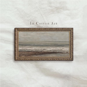 Neutralt kusttryck ovanför sängen / Panoramamålning med havslandskap UTSKRIVBAR / Vintage DIGITAL Nedladdning | P33