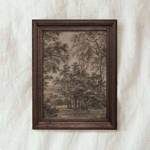 Vintage Moody Woodland Landscape SET OF 2 / Rustic Dark Art Print ...