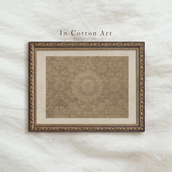 Antique Neutral Tapestry Print / Textile Pattern Wall Art / Modern Farmhouse Art PRINTABLE | P136
