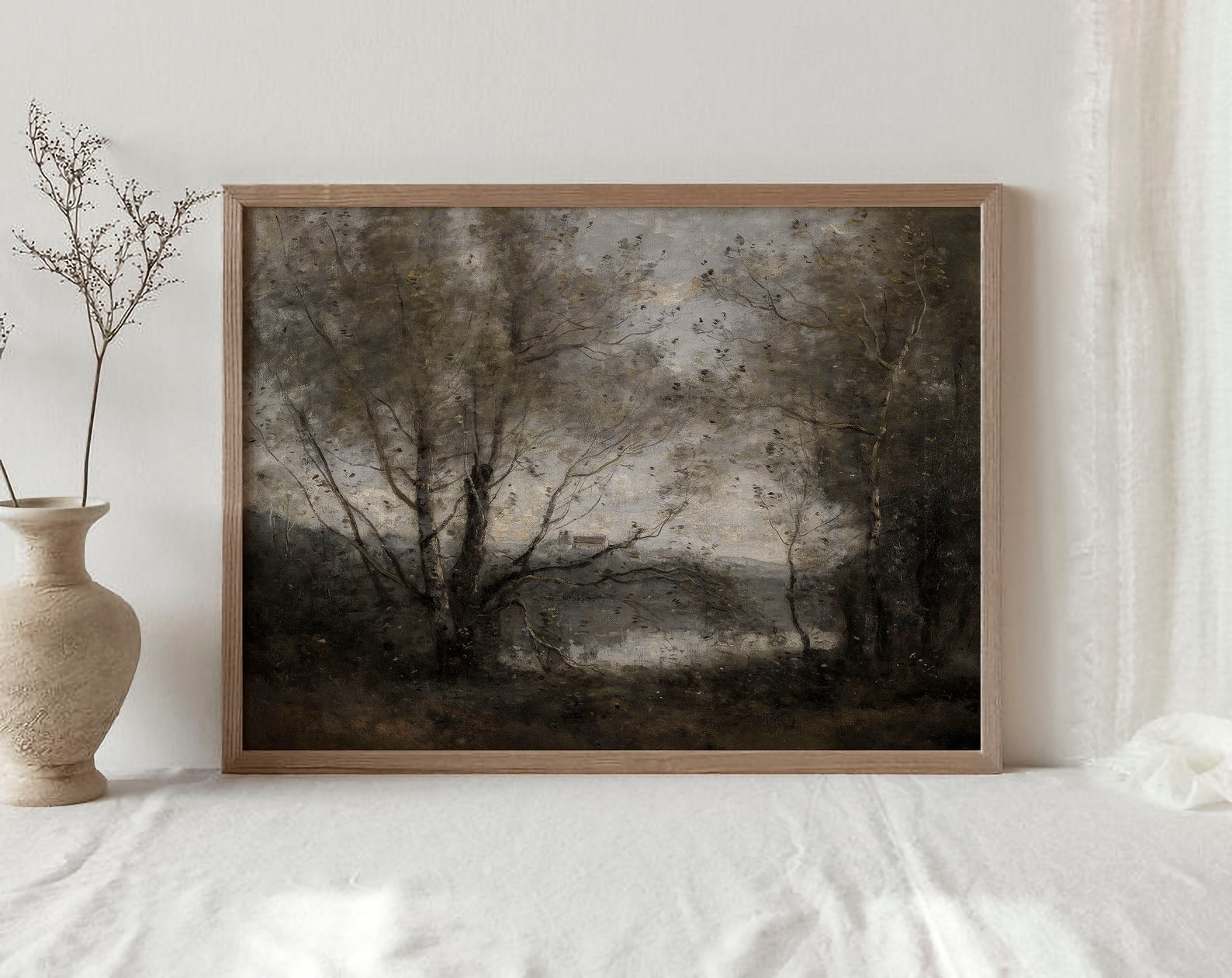 Antique Moody Landscape Art Print / Vintage Woodland Oil Etsy
