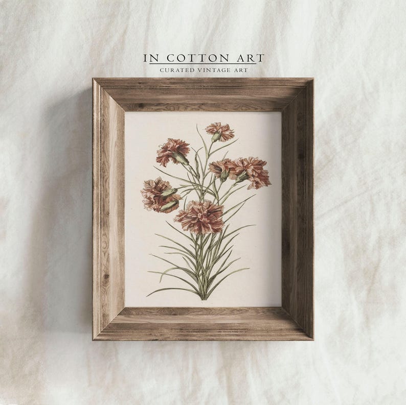 Antique Floral Art / Vintage Botanical Illustration Print for Farmhouse ...