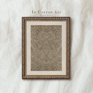 Vintage Neutral Textile Wall Art / Eclectic Art Print DIGITAL Download / Botanical Tapestry Print Wall Decor | P241