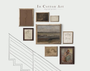 Stairway Gallery Art / Earthy Wall Art SET PRINTABLE / Staircase Gallery Wall Decor Prints DIGITAL | S11