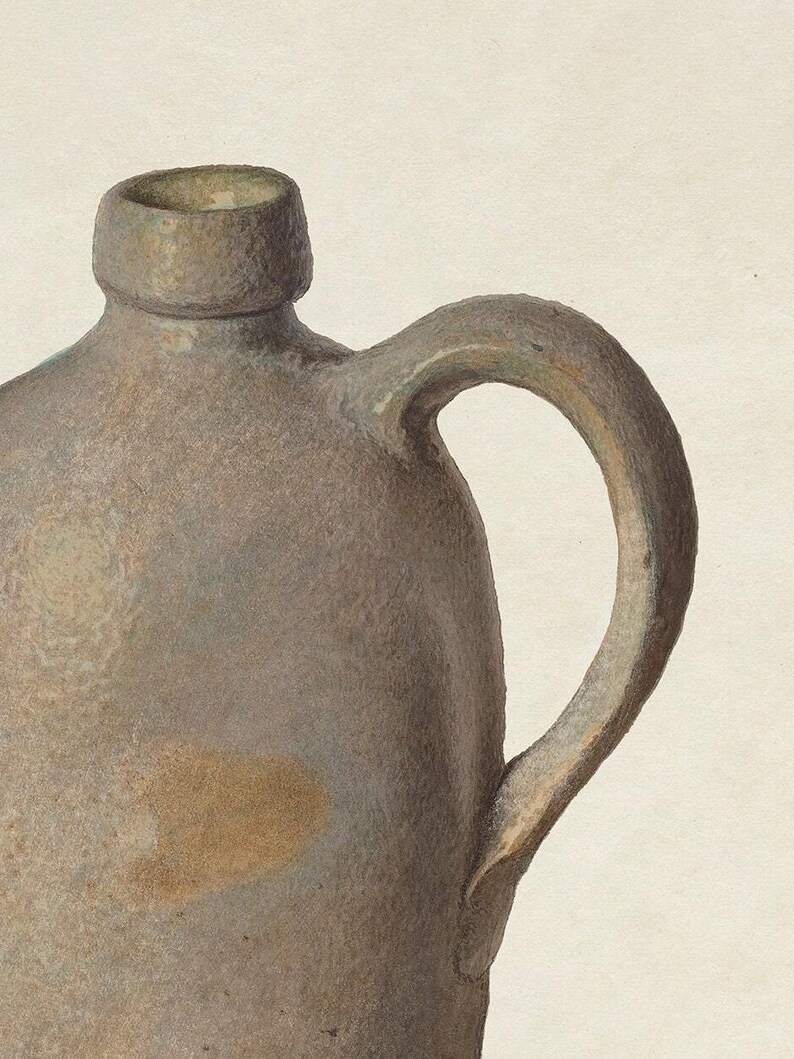 Vintage Country Kitchen Painting / Rustic Jug Print PRINTABLE / Canteen Decor Digital Download | D26 image 8