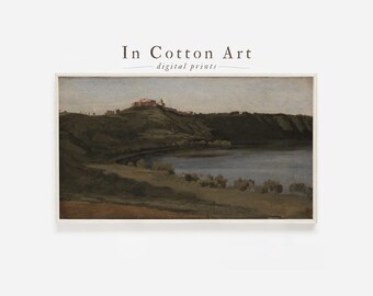 Moody Landscape Samsung Frame TV Art Download / Vintage Italian Landscape Oil Painting DIGITAL | TV60