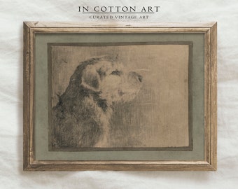 Vintage Dog Drawing PRINTABLE / Antique Puppy Sketch Art Print / Animal Etching Digital Download | D58