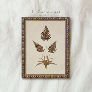Antique Neutral Botanical Print / Vintage Fern Art Print / PRINTABLE Digital Downloadable | P60