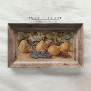 Panoramic Kitchen Painting PRINTABLE / Vintage Above Bed Still Life Print / Neutral Narrow Wall Art Downloadable | P164
