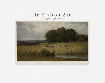 Samsung Frame TV Art / Vintage Country Moody Landscape DIGITAL Download / Farmhouse Art | TV16