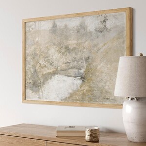 Abstract Neutral Painting PRINTABLE / Vintage Tonal Art Print / Rustic Wall Art Digital Download | P1 image 4