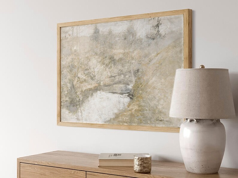 Abstract Neutral Painting PRINTABLE / Vintage Tonal Art Print / Rustic Wall Art Digital Download | P1 image 4