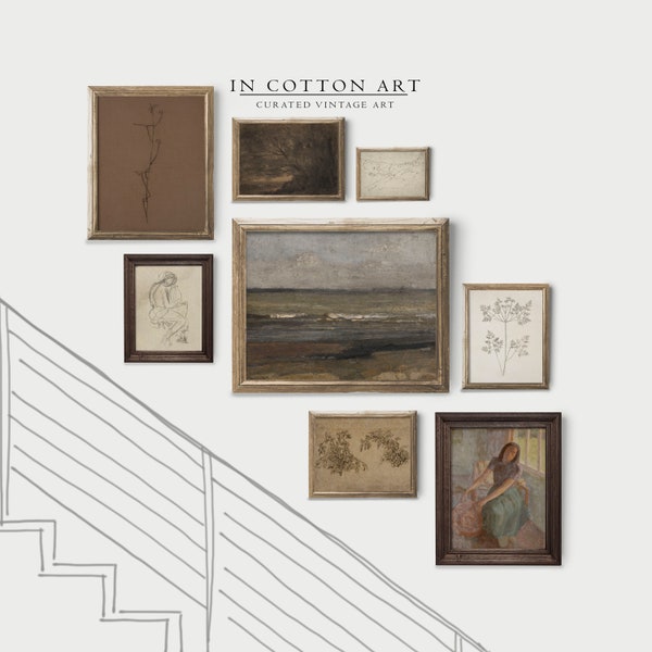 Stairway Gallery Art / Erdige Wandkunst SET DRUCKBAR / Staircase Gallery Wall Decor Prints DIGITAL | S11