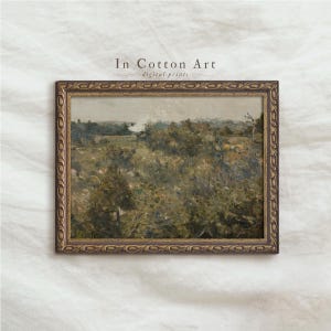 Pintura de paisaje vintage imprimible / Impresión de paisaje natural antiguo / Arte mural campestre descarga digital / P17