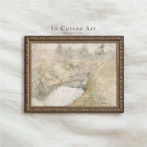 The image is a framed painting of a landscape, displayed on a white background.