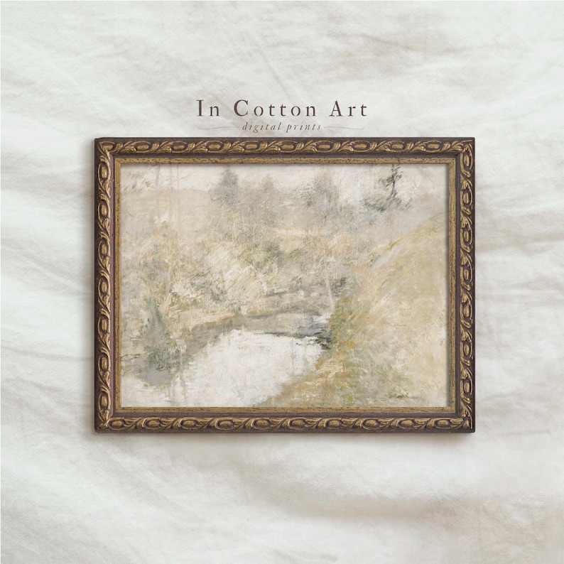 The image is a framed painting of a landscape, displayed on a white background.