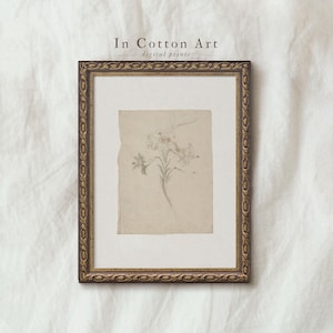 Beige botanical print vintage, Lily sketch, Lily drawing vintage, Printable Beige minimal botanical, Neutral botanical drawing | D18