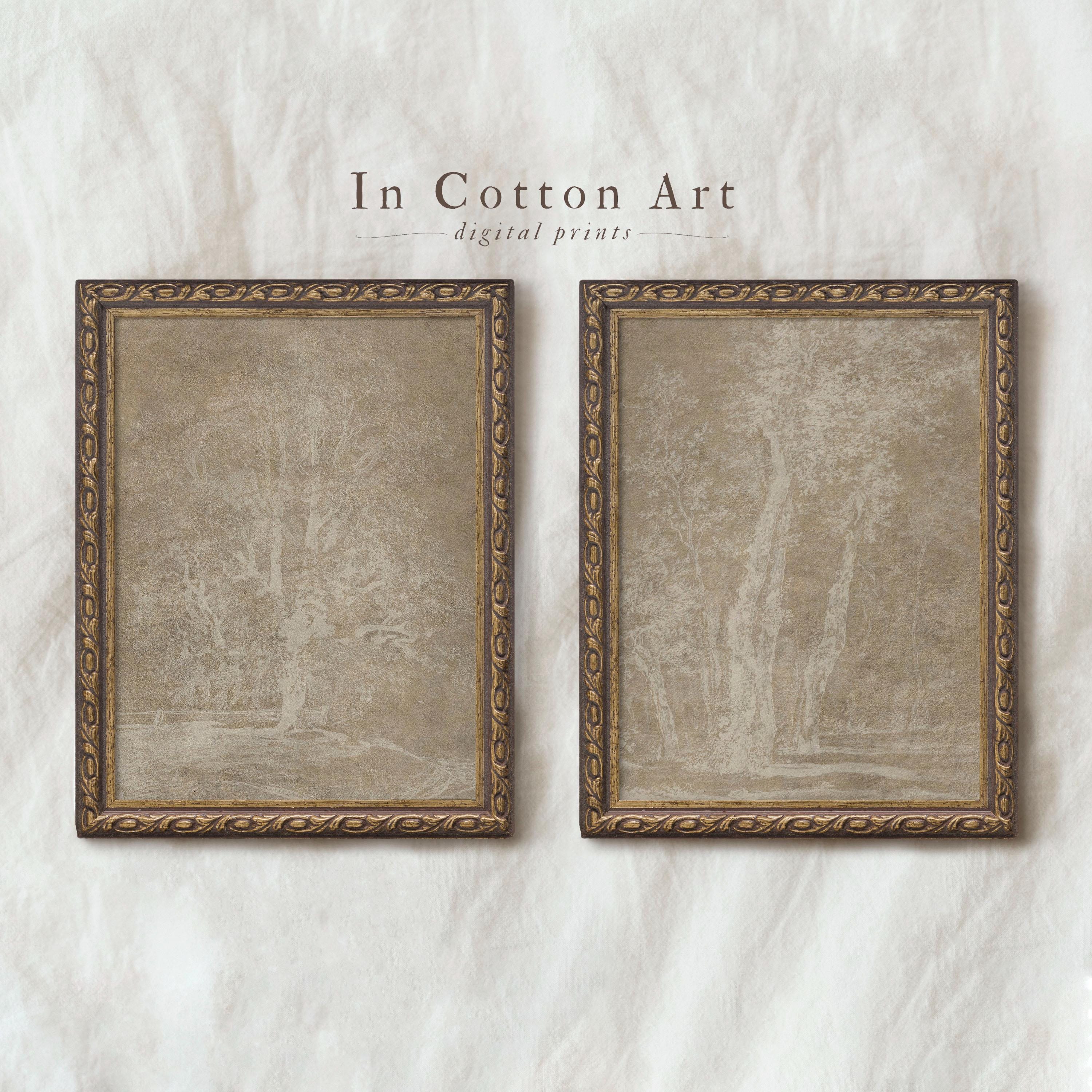 Abstract Moody Wall Art DIGITAL Download / Large Neutral Art Prints SET of Two / Earthy White and Beige Painting | D81