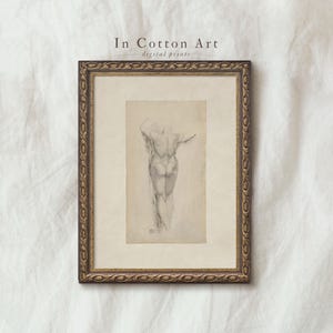 Vintage Female Figure Drawing / Woman Study Sketch / Antique Wall Decor PRINTABLE Digital Download | 32