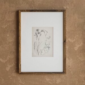Botanical minimalist sketch print, Wildflower sketch, Vintage farm sketch, Botanical farmhouse sketch, Sketch plant minimalist, Dainty print image 4