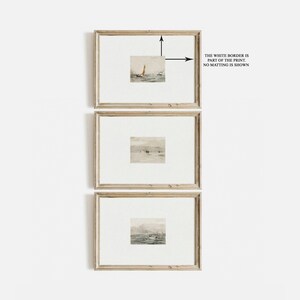Küsten Bauernhaus Galerie Wand Kunst SET / Muted Kunstdruck Digital DRUCKBAR / Vintage Wohnkultur | P62 Bild 3