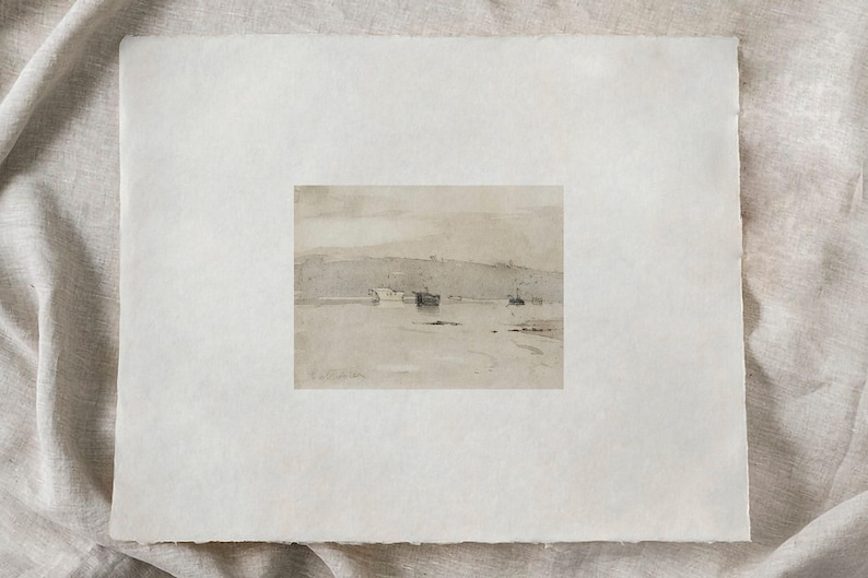 Küsten Bauernhaus Galerie Wand Kunst SET / Muted Kunstdruck Digital DRUCKBAR / Vintage Wohnkultur | P62 Bild 7