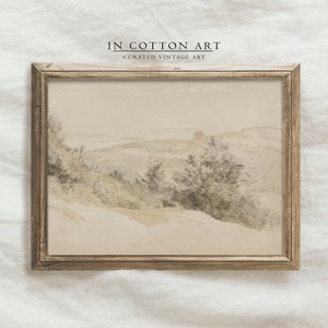 Beige Landscape Painting PRINTABLE / Neutral Minimalist Wall Art / Muted Art Print Digital | P83