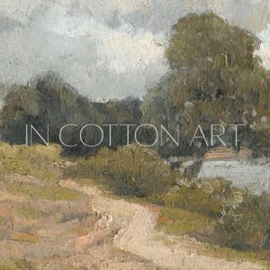 Vintage Panoramic Art Print / Rustic Landscape Painting Above Bed PRINTABLE / Summer Wall Decor DIGITAL Download InCottonArt | P178 image 9