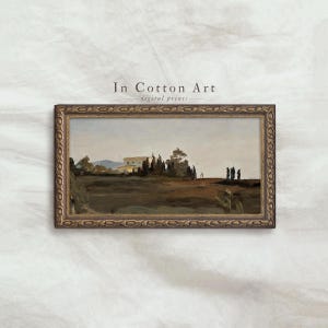 Impresión de paisaje vintage largo / Pintura panorámica IMPRIMIBLE / Impresión artística ancha Descarga digital / P85