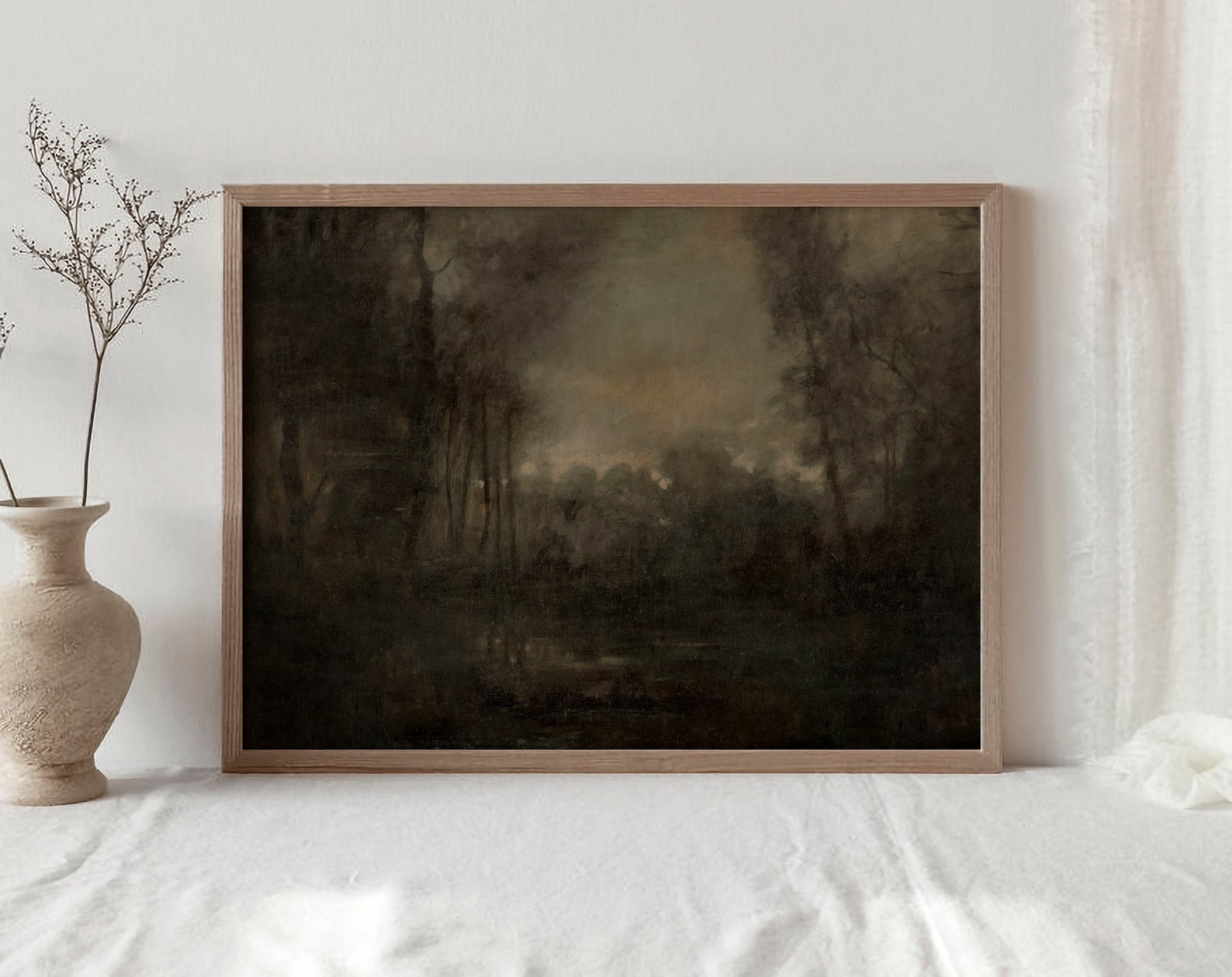 Vintage Moody Abstract Landscape Painting / Dark Wall Art - Etsy
