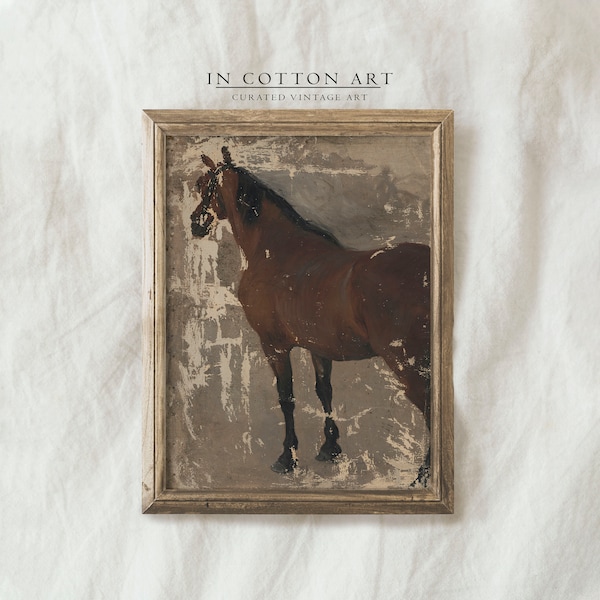 Farmhouse Equestrian Wall Art PRINTABLE / Antique Horse Art Print / Downloadable Digital | P48