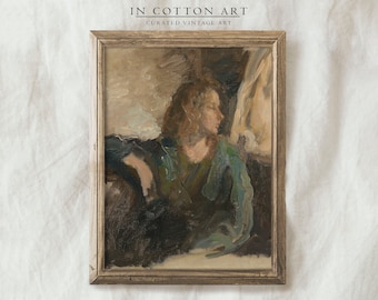 Antique Woman Portrait Print / Vintage Female Oil Painting / Wall Art PRINTABLE Art Download | P66