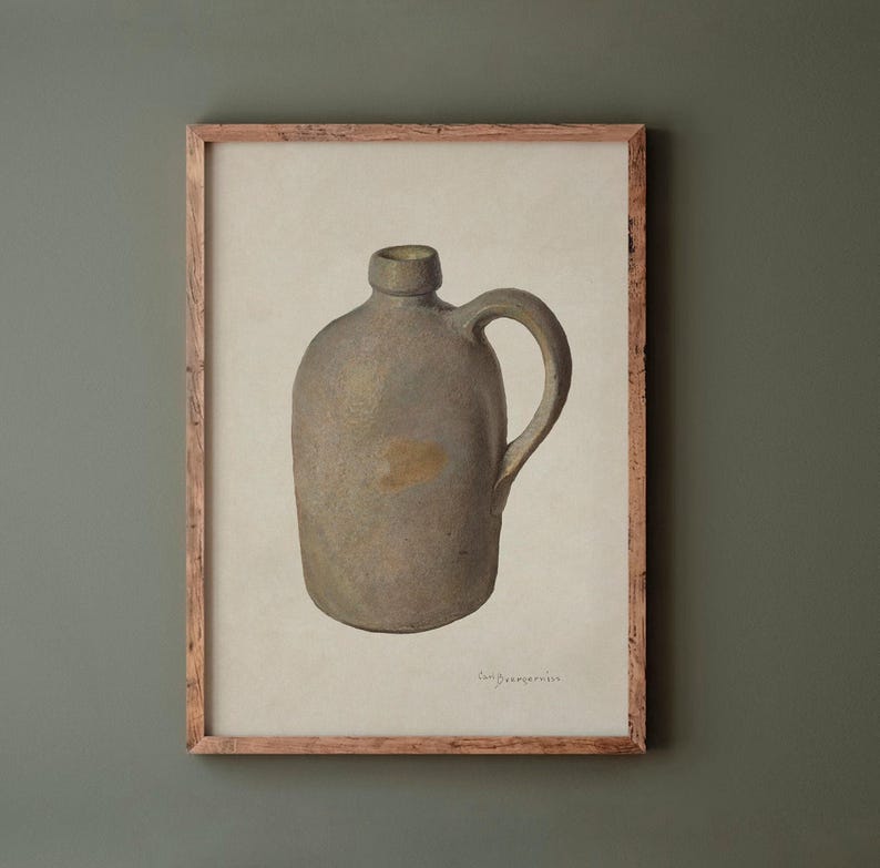 Vintage Country Kitchen Painting / Rustic Jug Print PRINTABLE / Canteen Decor Digital Download | D26 image 5