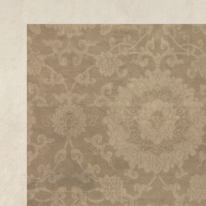 Antique Neutral Tapestry Print / Textile Pattern Wall Art / Modern Farmhouse Art PRINTABLE | P136 image 9
