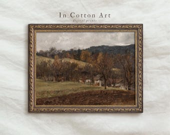 Earthy Autumn Wall Art PRINTABLE / Rustic Fall Country Scenery Print / Fine Art Vintage Landscape Digital Download | P246