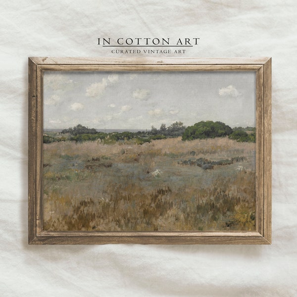 Antique Landscape Oil Painting / Vintage Farmhouse Art Print / Digital PRINTABLE | P59