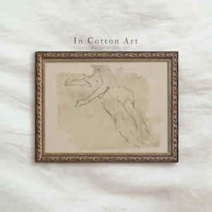 Antike Neutrale Figur Skizze / Zeichnung Vintage Studie DRUCKBARE / Digitale Kunstdruck | D37