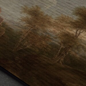 Vintage boomlandschapsschilderkunst / rustieke herfstkunstwerken / antiek huisdecor AFDRUKBAAR / warm getinte noodlijdende schilderij | P193 afbeelding 8